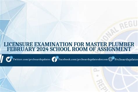 master plumber room assignment feb 2024|Licensure Examination for Master Plumber February 2024 School Roo.
